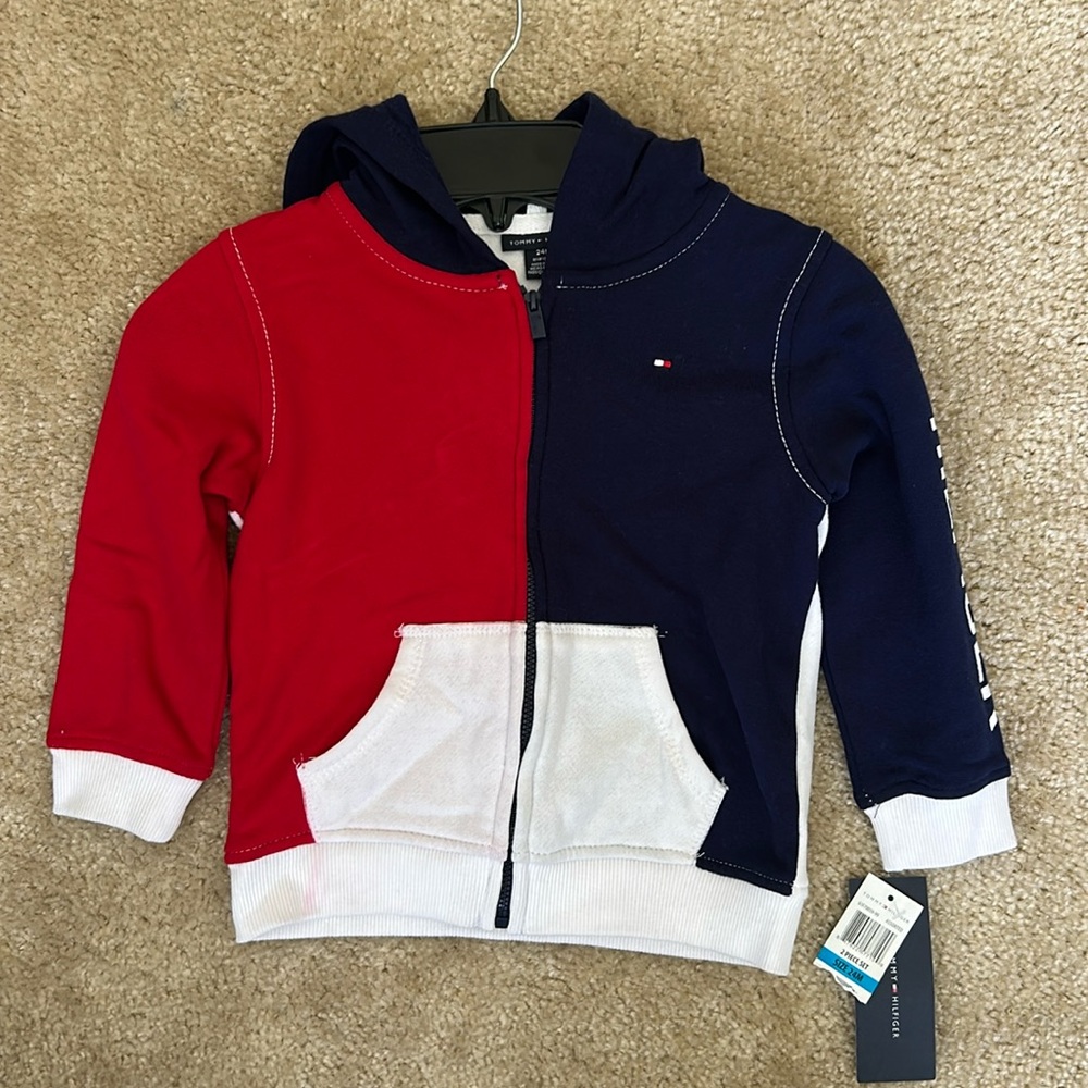 Tommy Hilfiger Kids' Hilfiger Logo Colorblock Zip Hoodie